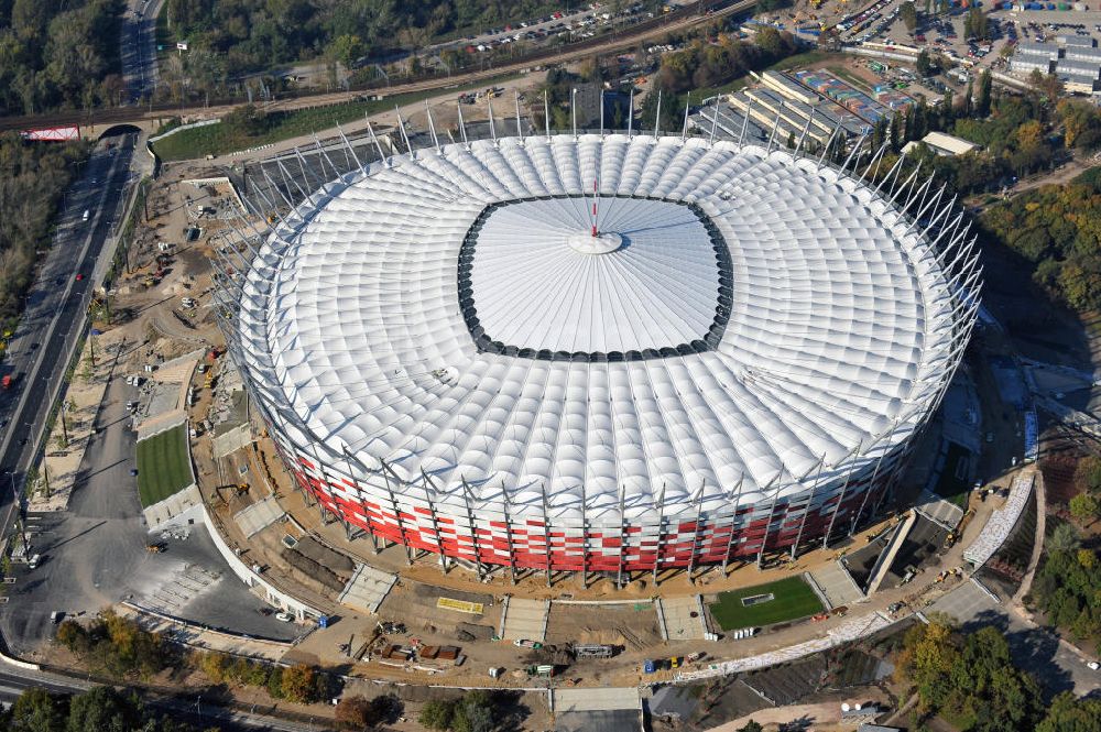 Warschau / Warszawa / Warsaw aus der Vogelperspektive: National Stadion Warschau / Warszawa - soccer stadium EM 2012