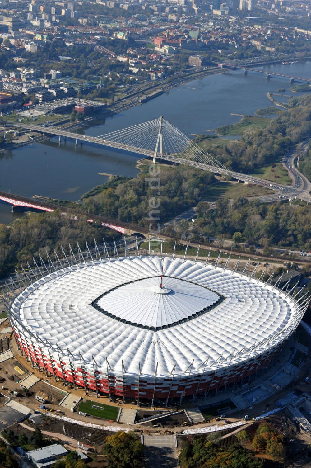 Luftaufnahme Warschau / Warszawa / Warsaw - National Stadion Warschau / Warszawa - soccer stadium EM 2012