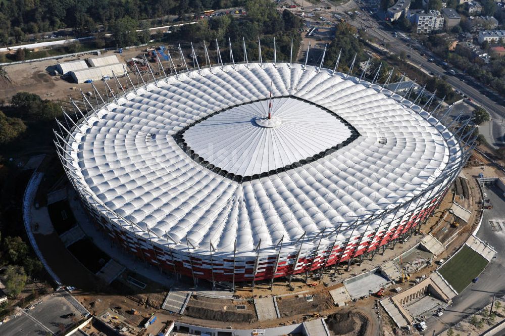 Luftaufnahme Warschau / Warszawa / Warsaw - National Stadion Warschau / Warszawa - soccer stadium EM 2012