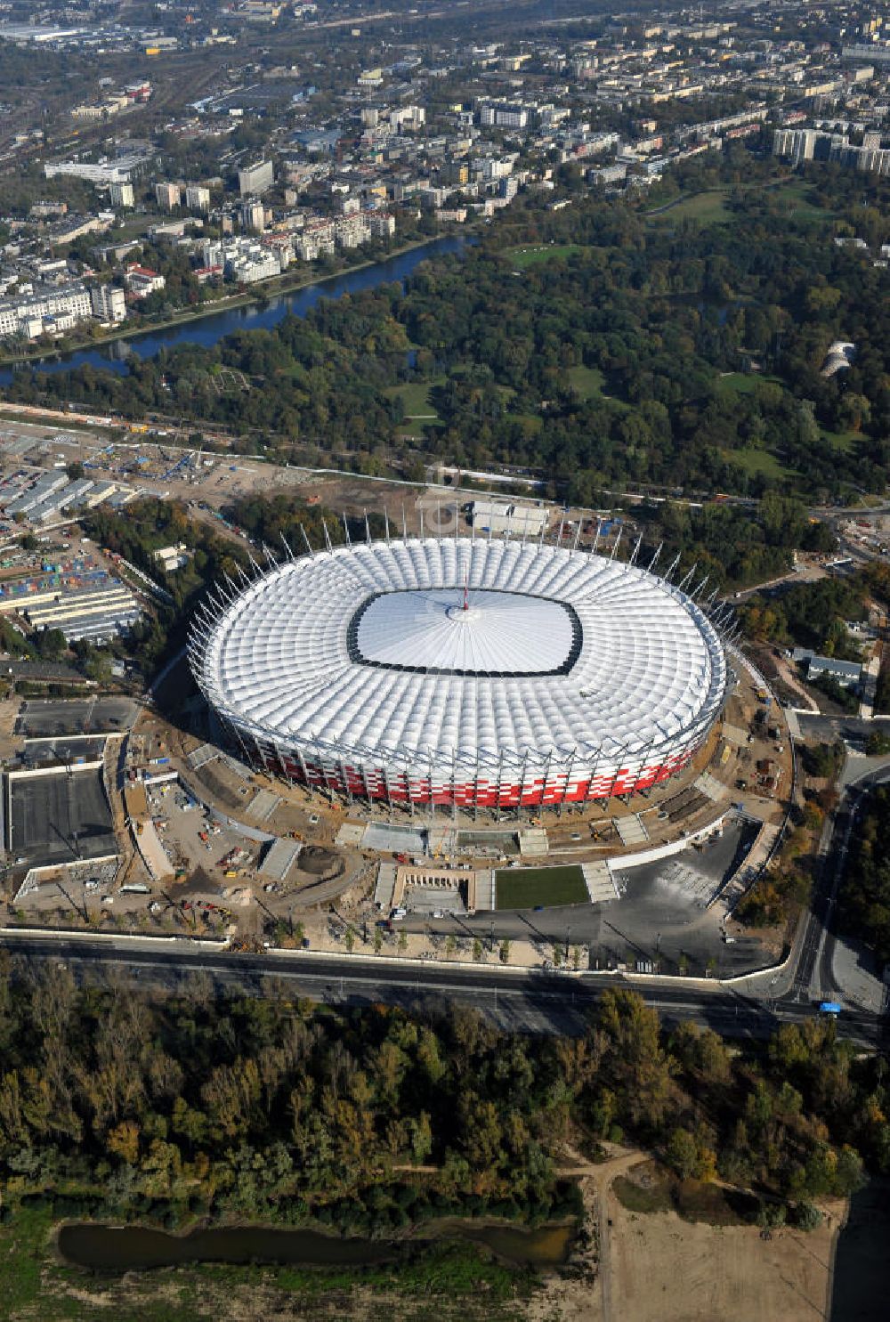 Luftaufnahme Warschau / Warszawa / Warsaw - National Stadion Warschau / Warszawa - soccer stadium EM 2012