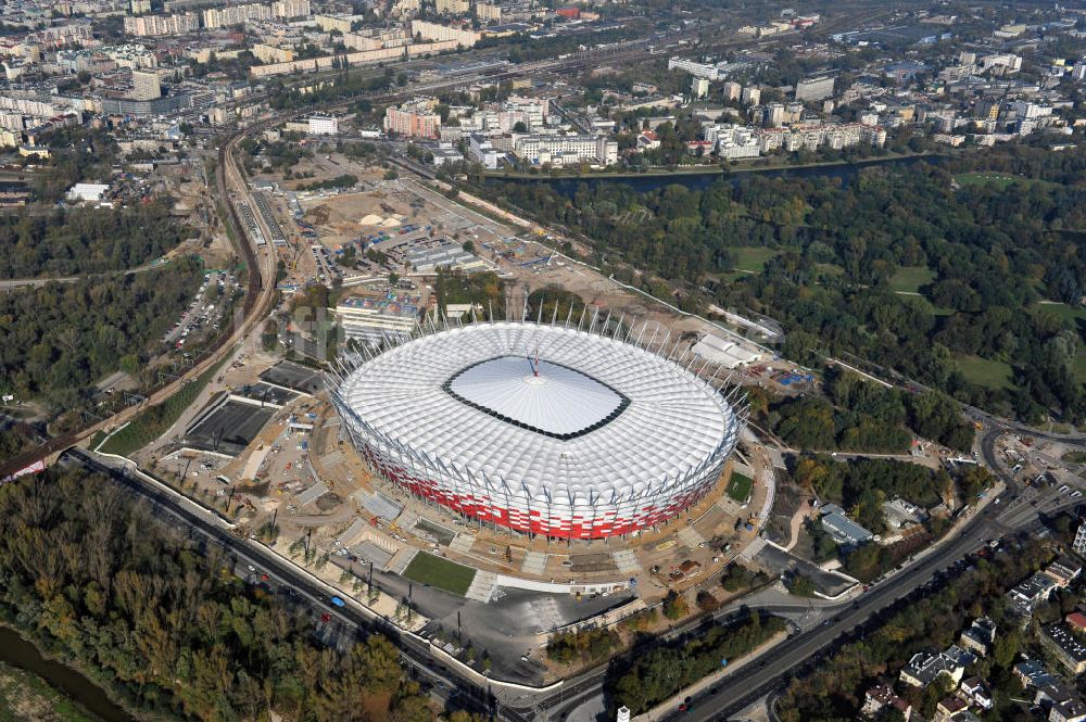 Warschau / Warszawa / Warsaw aus der Vogelperspektive: National Stadion Warschau / Warszawa - soccer stadium EM 2012