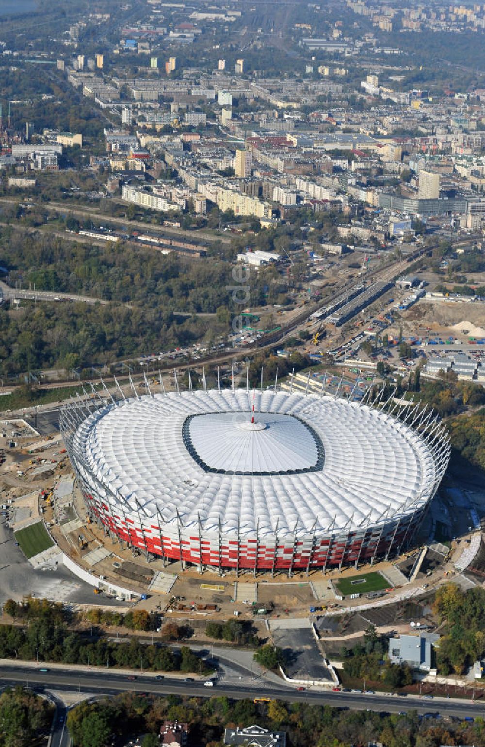 Warschau / Warszawa / Warsaw aus der Vogelperspektive: National Stadion Warschau / Warszawa - soccer stadium EM 2012