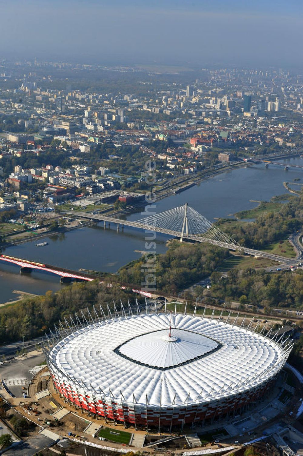 Luftaufnahme Warschau / Warszawa / Warsaw - National Stadion Warschau / Warszawa - soccer stadium EM 2012