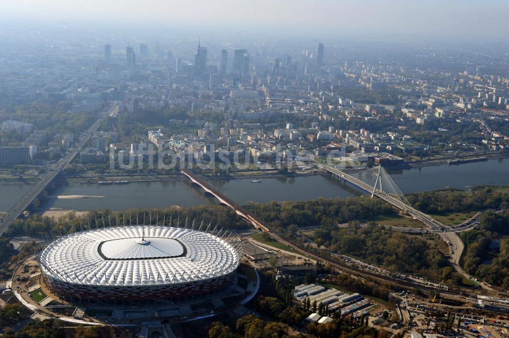 Warschau / Warszawa / Warsaw aus der Vogelperspektive: National Stadion Warschau / Warszawa - soccer stadium EM 2012