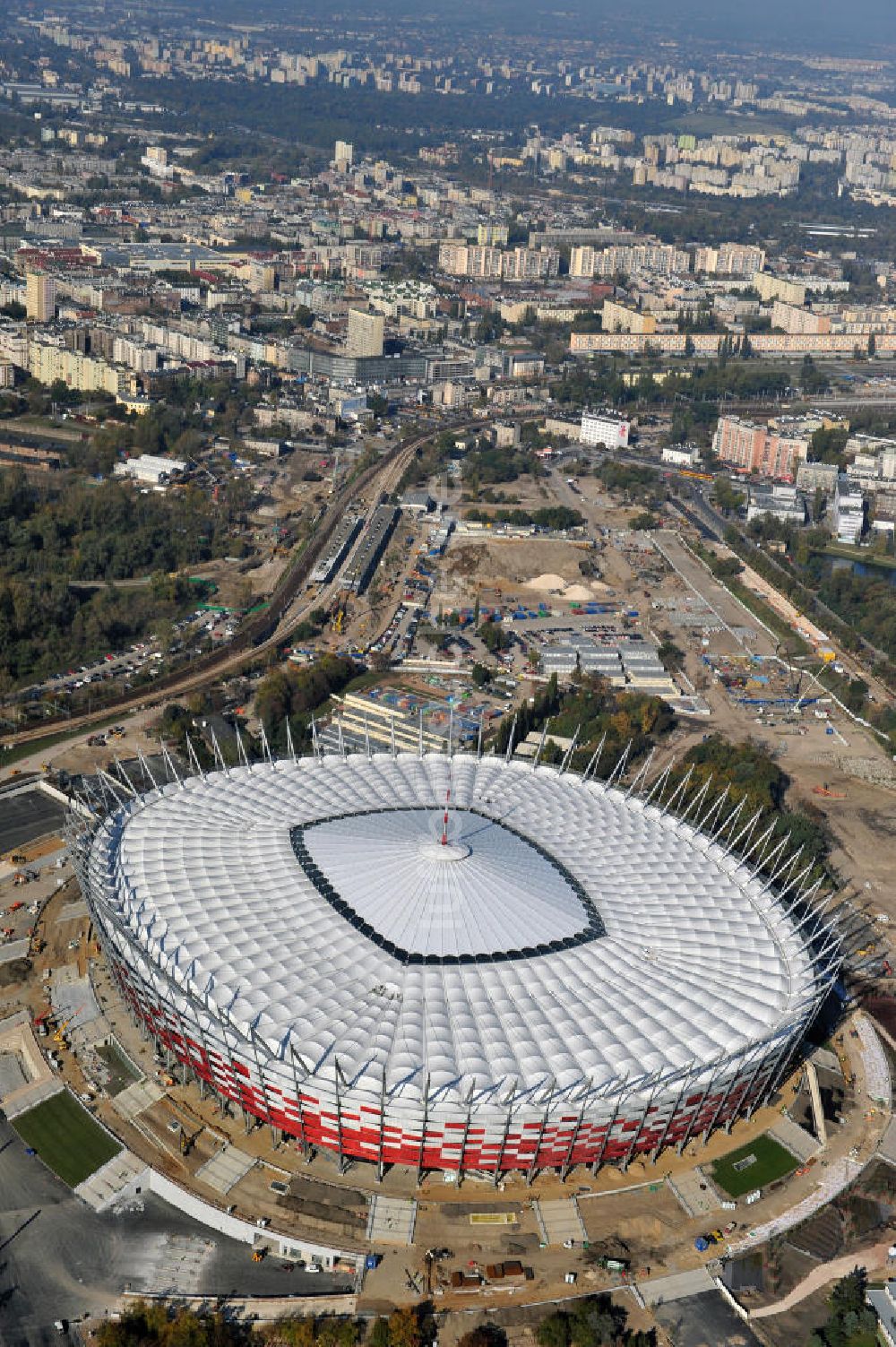 Warschau / Warszawa / Warsaw aus der Vogelperspektive: National Stadion Warschau / Warszawa - soccer stadium EM 2012