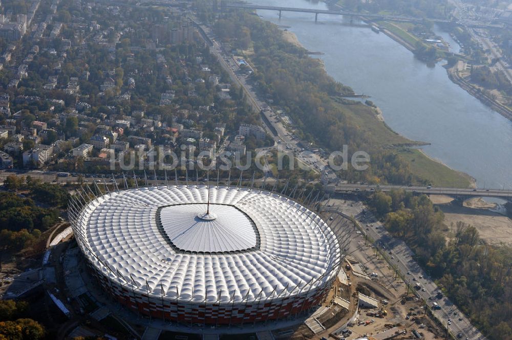 Warschau / Warszawa / Warsaw aus der Vogelperspektive: National Stadion Warschau / Warszawa - soccer stadium EM 2012