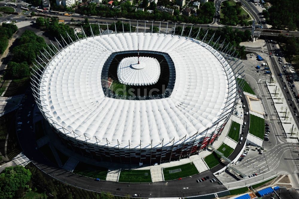 Warschau aus der Vogelperspektive: National Stadion Warschau / Warszawa - soccer stadium vor dem Start der Fußball- Europameisterschaft EM 2012