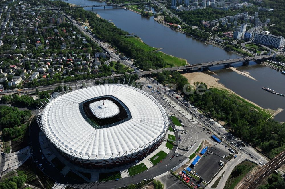 Luftbild Warschau - National Stadion Warschau / Warszawa - soccer stadium vor dem Start der Fußball- Europameisterschaft EM 2012