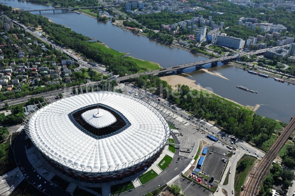 Luftaufnahme Warschau - National Stadion Warschau / Warszawa - soccer stadium vor dem Start der Fußball- Europameisterschaft EM 2012