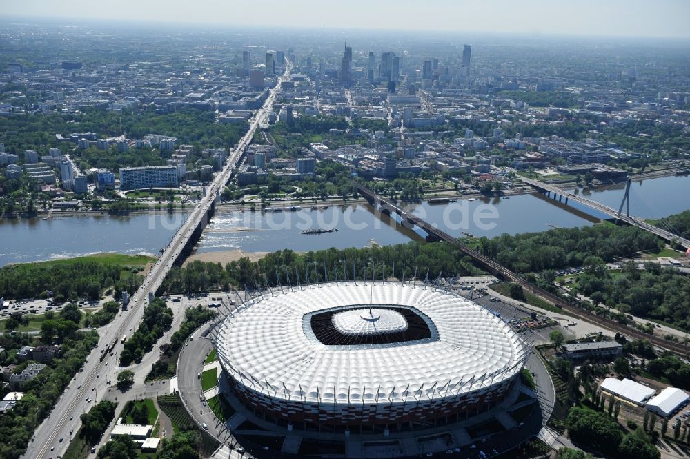 Warschau aus der Vogelperspektive: National Stadion Warschau / Warszawa - soccer stadium vor dem Start der Fußball- Europameisterschaft EM 2012