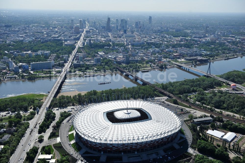 Luftbild Warschau - National Stadion Warschau / Warszawa - soccer stadium vor dem Start der Fußball- Europameisterschaft EM 2012