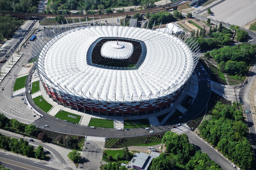 Warschau von oben - National Stadion Warschau / Warszawa - soccer stadium vor dem Start der Fußball- Europameisterschaft EM 2012