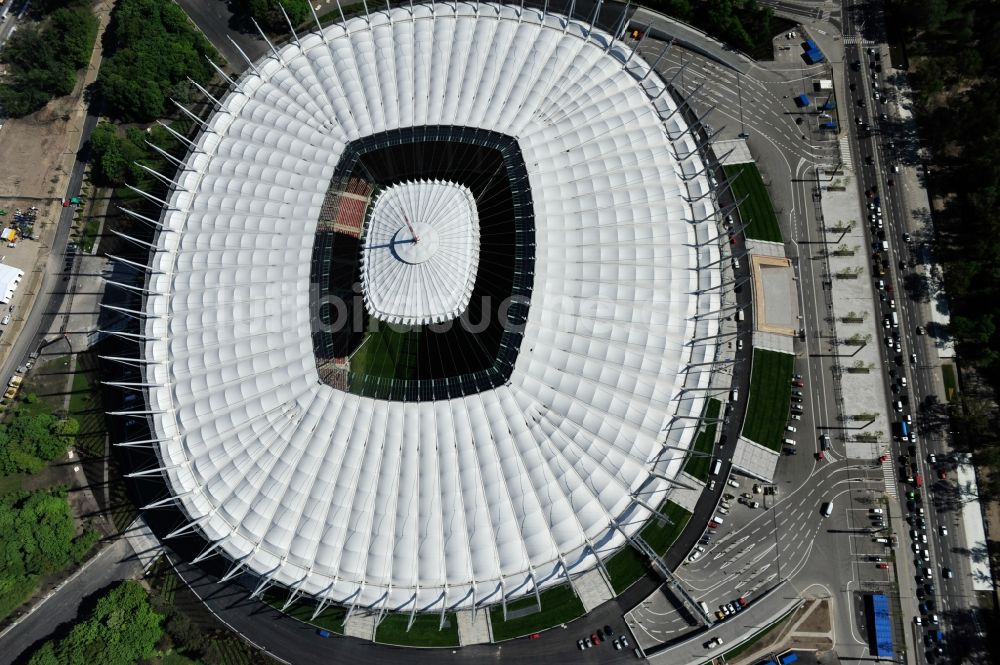 Warschau aus der Vogelperspektive: National Stadion Warschau / Warszawa - soccer stadium vor dem Start der Fußball- Europameisterschaft EM 2012