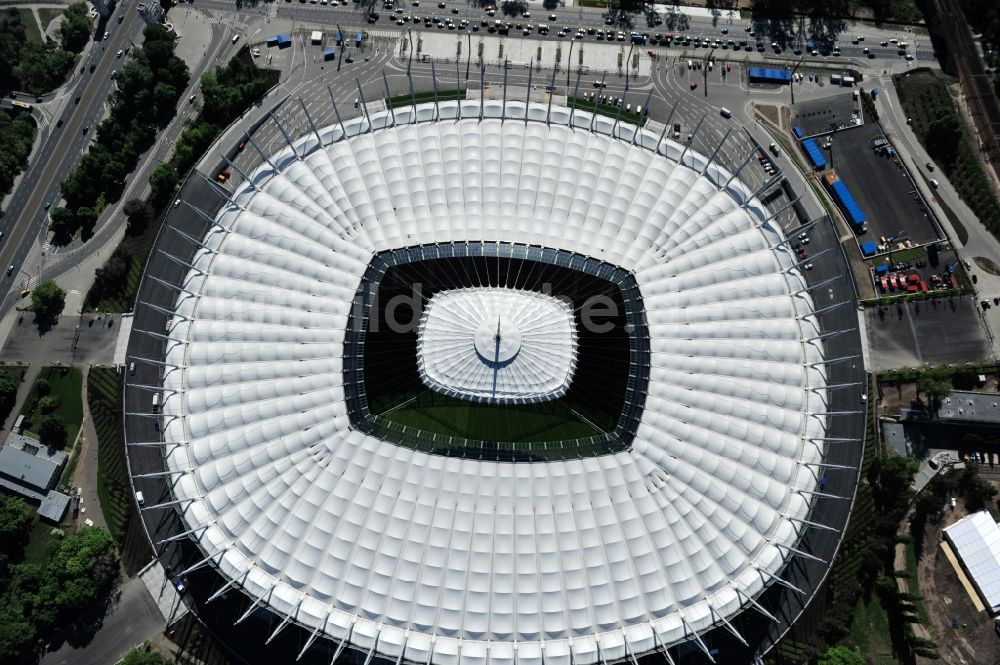 Luftaufnahme Warschau - National Stadion Warschau / Warszawa - soccer stadium vor dem Start der Fußball- Europameisterschaft EM 2012