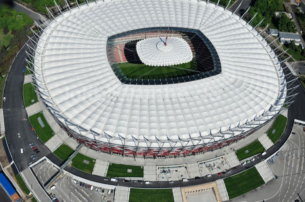 Warschau aus der Vogelperspektive: National Stadion Warschau / Warszawa - soccer stadium vor dem Start der Fußball- Europameisterschaft EM 2012