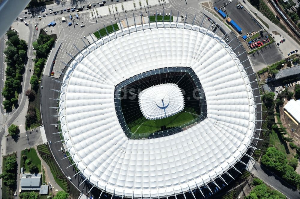 Luftbild Warschau - National Stadion Warschau / Warszawa - soccer stadium vor dem Start der Fußball- Europameisterschaft EM 2012