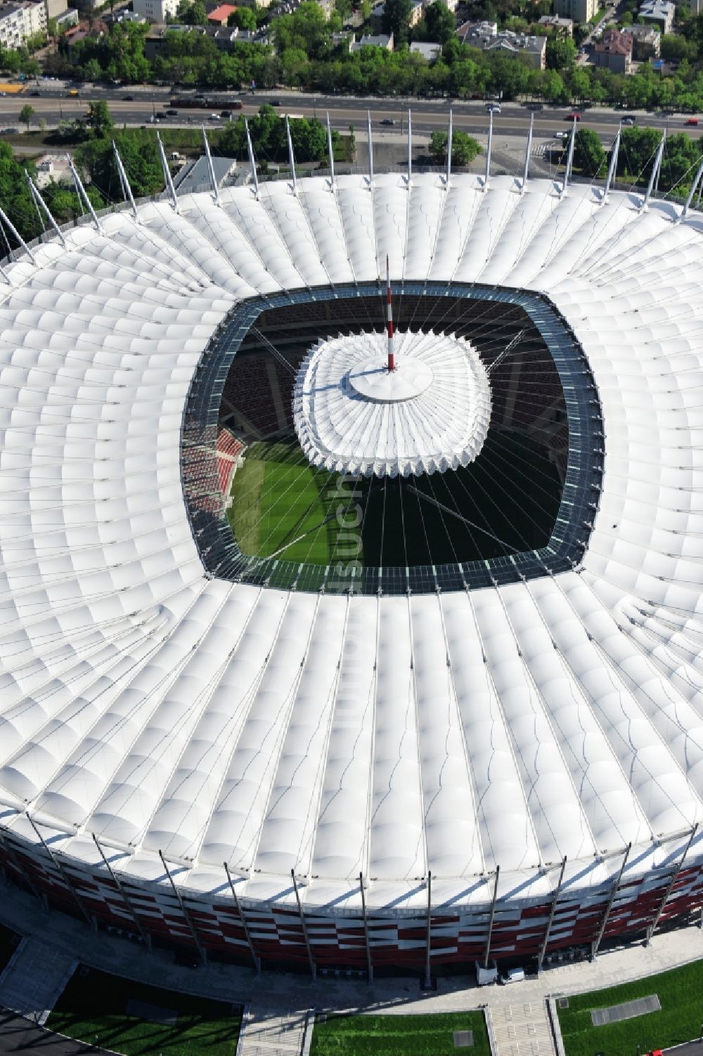 Warschau aus der Vogelperspektive: National Stadion Warschau / Warszawa - soccer stadium vor dem Start der Fußball- Europameisterschaft EM 2012