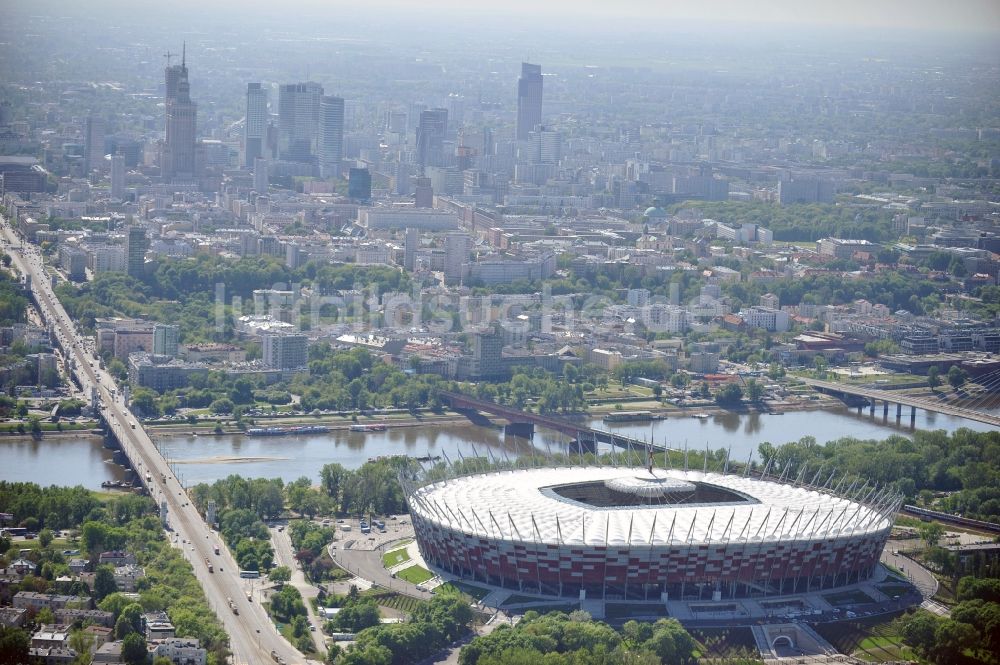 Luftaufnahme Warschau - National Stadion Warschau / Warszawa - soccer stadium vor dem Start der Fußball- Europameisterschaft EM 2012