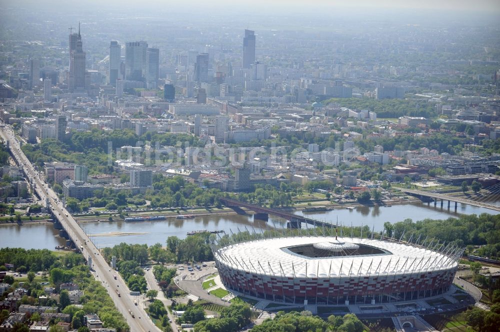 Warschau von oben - National Stadion Warschau / Warszawa - soccer stadium vor dem Start der Fußball- Europameisterschaft EM 2012