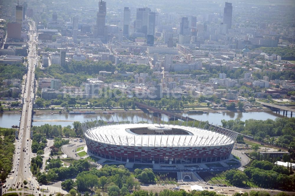 Warschau aus der Vogelperspektive: National Stadion Warschau / Warszawa - soccer stadium vor dem Start der Fußball- Europameisterschaft EM 2012