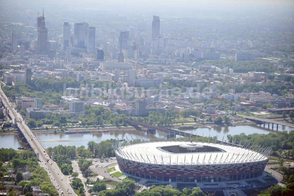 Luftbild Warschau - National Stadion Warschau / Warszawa - soccer stadium vor dem Start der Fußball- Europameisterschaft EM 2012