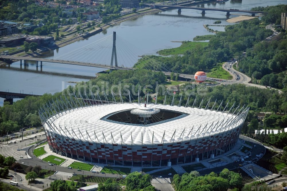 Warschau von oben - National Stadion Warschau / Warszawa - soccer stadium vor dem Start der Fußball- Europameisterschaft EM 2012