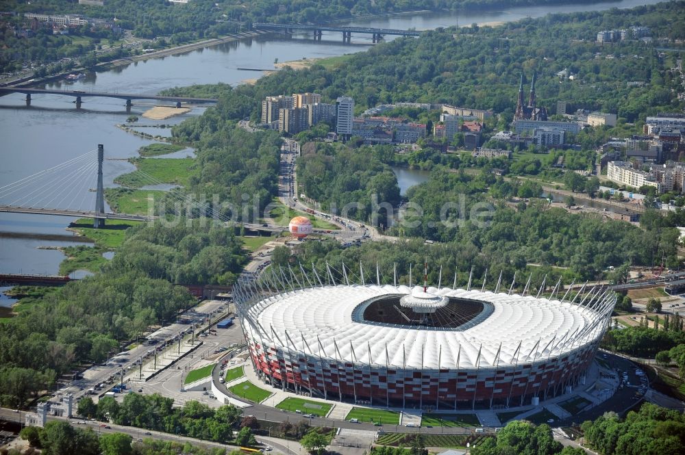 Warschau aus der Vogelperspektive: National Stadion Warschau / Warszawa - soccer stadium vor dem Start der Fußball- Europameisterschaft EM 2012