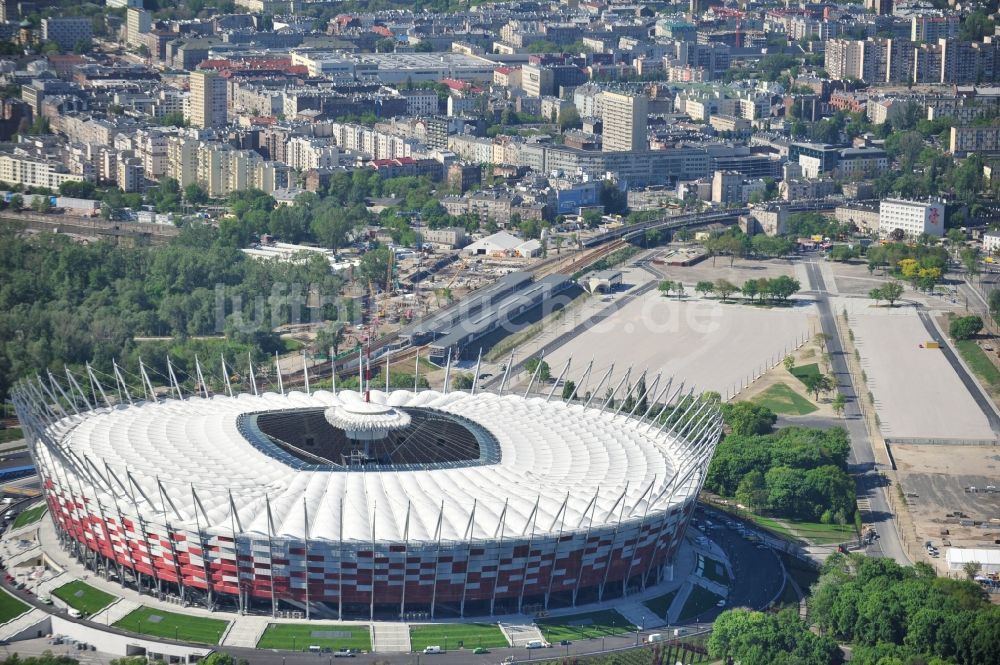 Luftbild Warschau - National Stadion Warschau / Warszawa - soccer stadium vor dem Start der Fußball- Europameisterschaft EM 2012