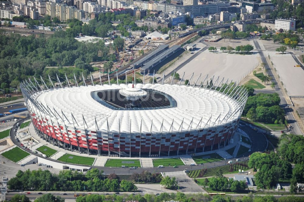 Luftaufnahme Warschau - National Stadion Warschau / Warszawa - soccer stadium vor dem Start der Fußball- Europameisterschaft EM 2012