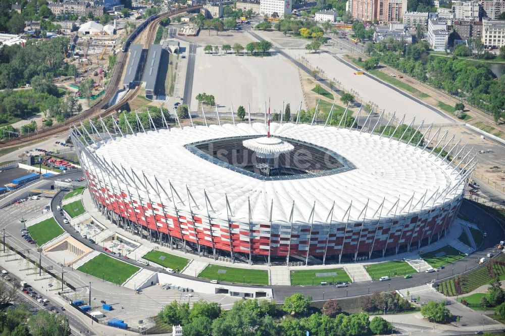 Warschau von oben - National Stadion Warschau / Warszawa - soccer stadium vor dem Start der Fußball- Europameisterschaft EM 2012