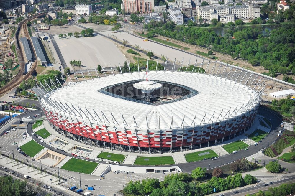 Warschau aus der Vogelperspektive: National Stadion Warschau / Warszawa - soccer stadium vor dem Start der Fußball- Europameisterschaft EM 2012