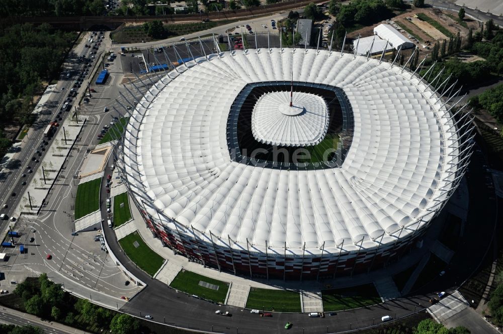 Luftbild Warschau - National Stadion Warschau / Warszawa - soccer stadium vor dem Start der Fußball- Europameisterschaft EM 2012