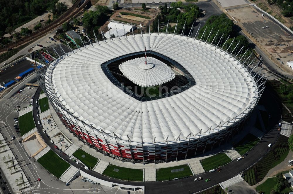 Luftaufnahme Warschau - National Stadion Warschau / Warszawa - soccer stadium vor dem Start der Fußball- Europameisterschaft EM 2012