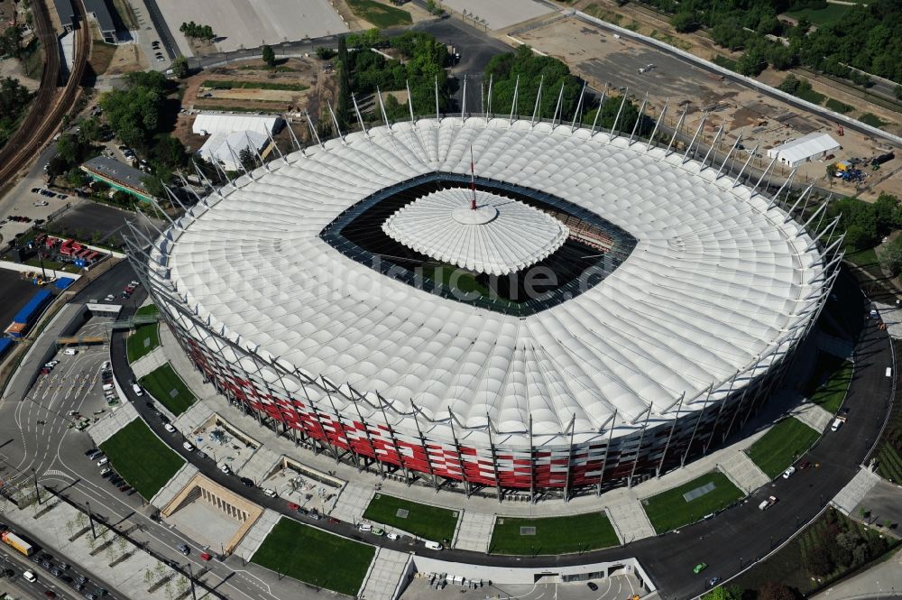 Warschau von oben - National Stadion Warschau / Warszawa - soccer stadium vor dem Start der Fußball- Europameisterschaft EM 2012