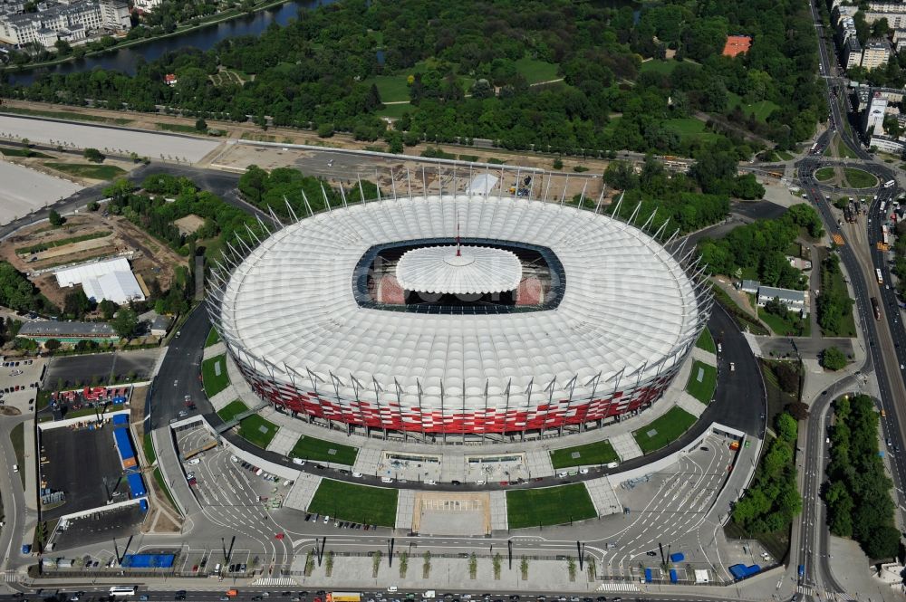 Luftaufnahme Warschau - National Stadion Warschau / Warszawa - soccer stadium vor dem Start der Fußball- Europameisterschaft EM 2012