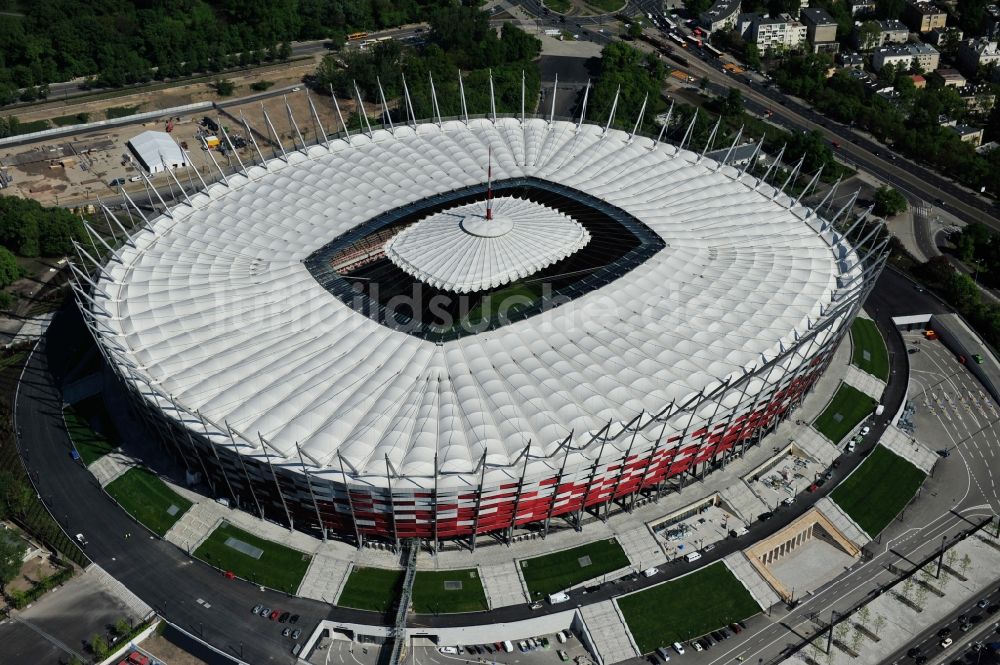 Warschau aus der Vogelperspektive: National Stadion Warschau / Warszawa - soccer stadium vor dem Start der Fußball- Europameisterschaft EM 2012