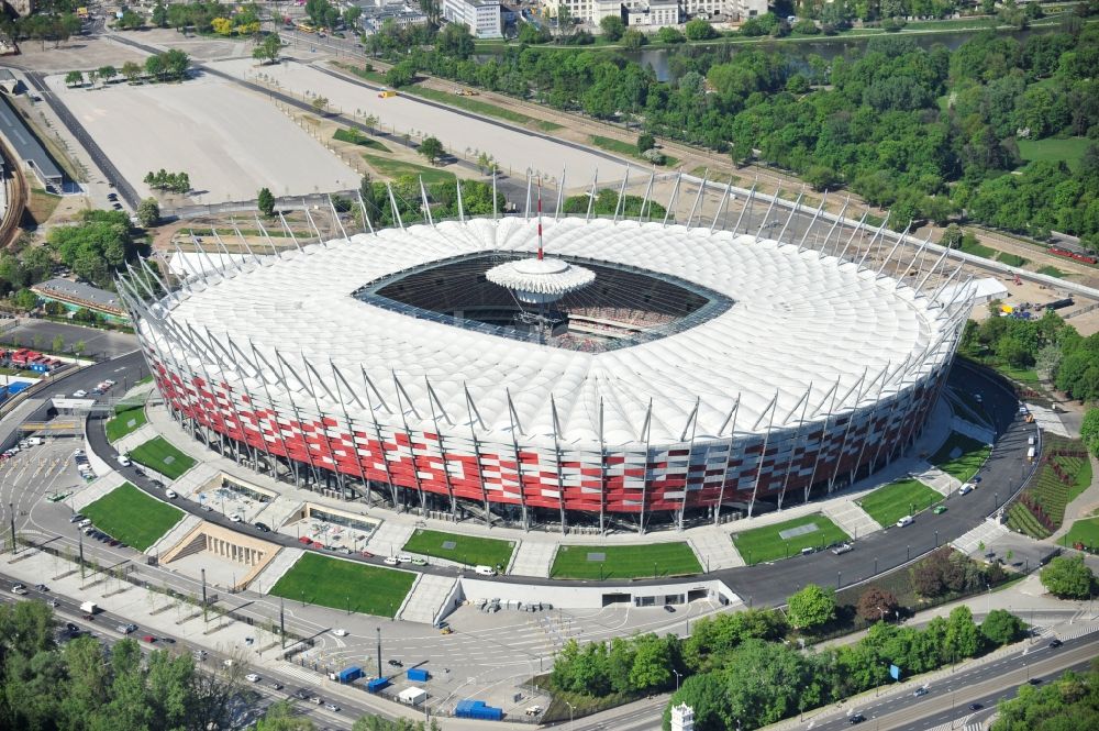 Luftbild Warschau - National Stadion Warschau / Warszawa - soccer stadium vor dem Start der Fußball- Europameisterschaft EM 2012