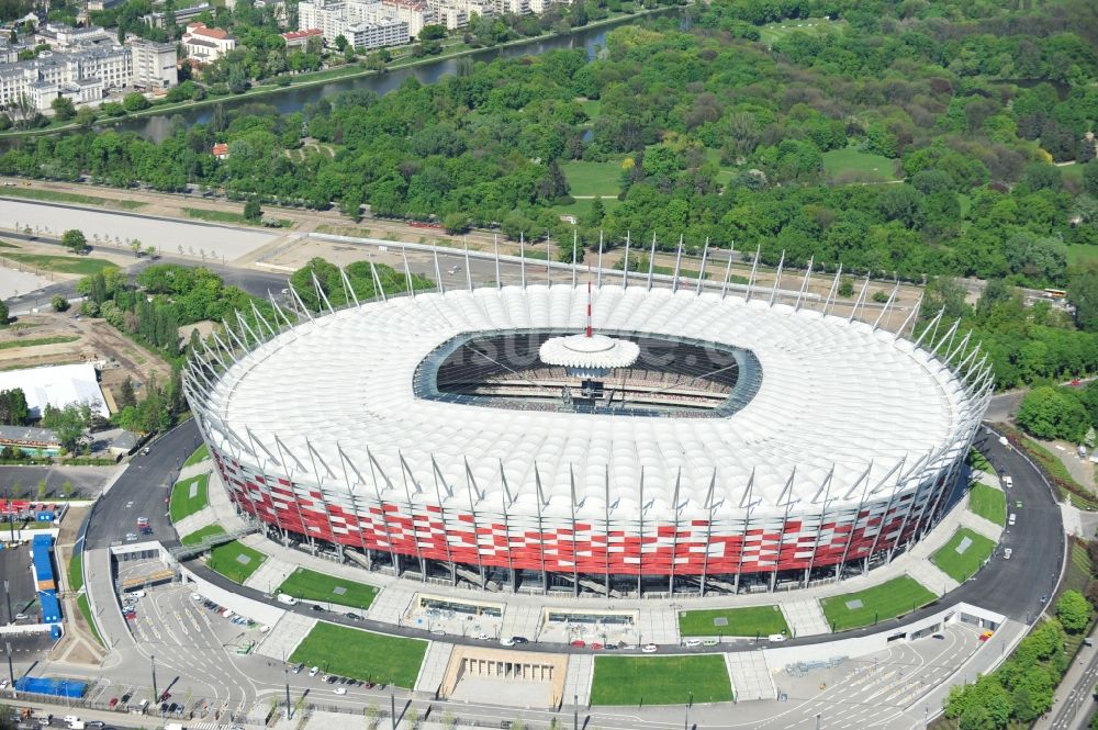 Warschau von oben - National Stadion Warschau / Warszawa - soccer stadium vor dem Start der Fußball- Europameisterschaft EM 2012