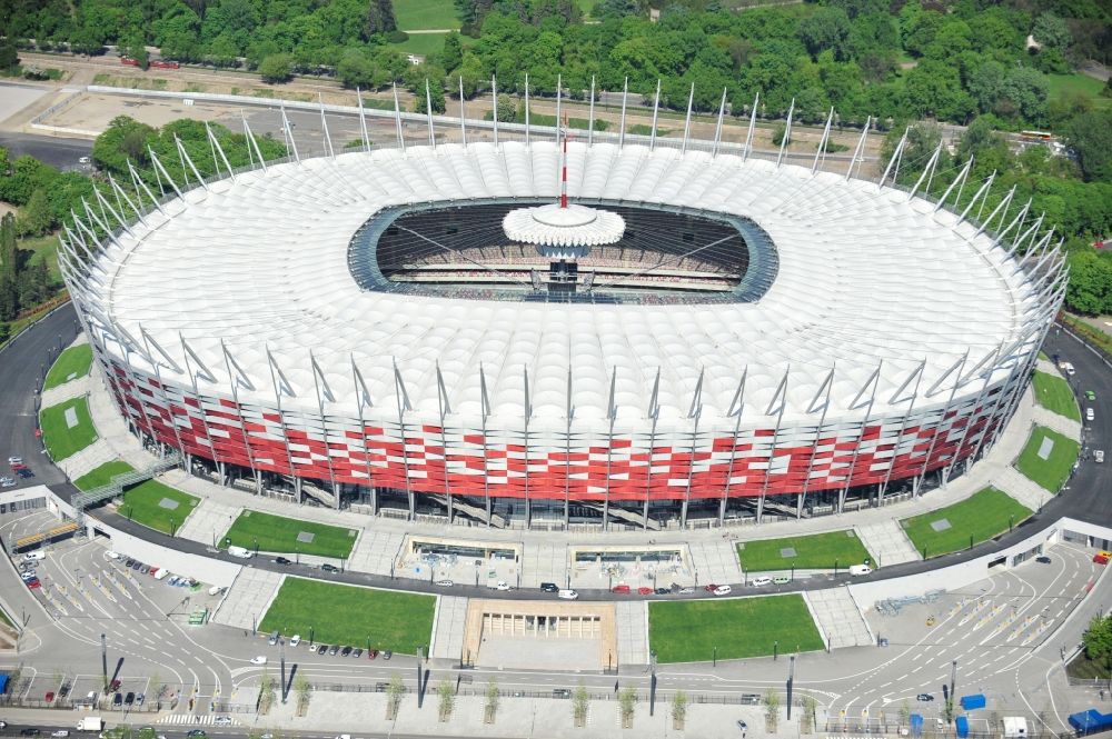 Luftbild Warschau - National Stadion Warschau / Warszawa - soccer stadium vor dem Start der Fußball- Europameisterschaft EM 2012