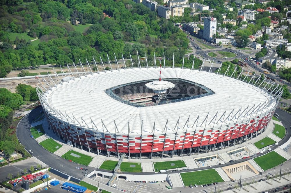 Warschau von oben - National Stadion Warschau / Warszawa - soccer stadium vor dem Start der Fußball- Europameisterschaft EM 2012