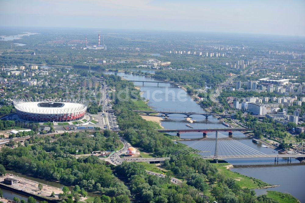 Luftbild Warschau - National Stadion Warschau / Warszawa - soccer stadium vor dem Start der Fußball- Europameisterschaft EM 2012