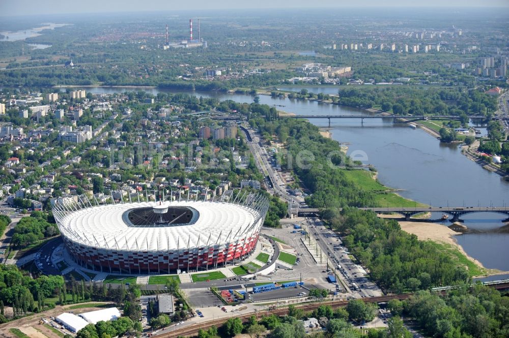 Luftaufnahme Warschau - National Stadion Warschau / Warszawa - soccer stadium vor dem Start der Fußball- Europameisterschaft EM 2012