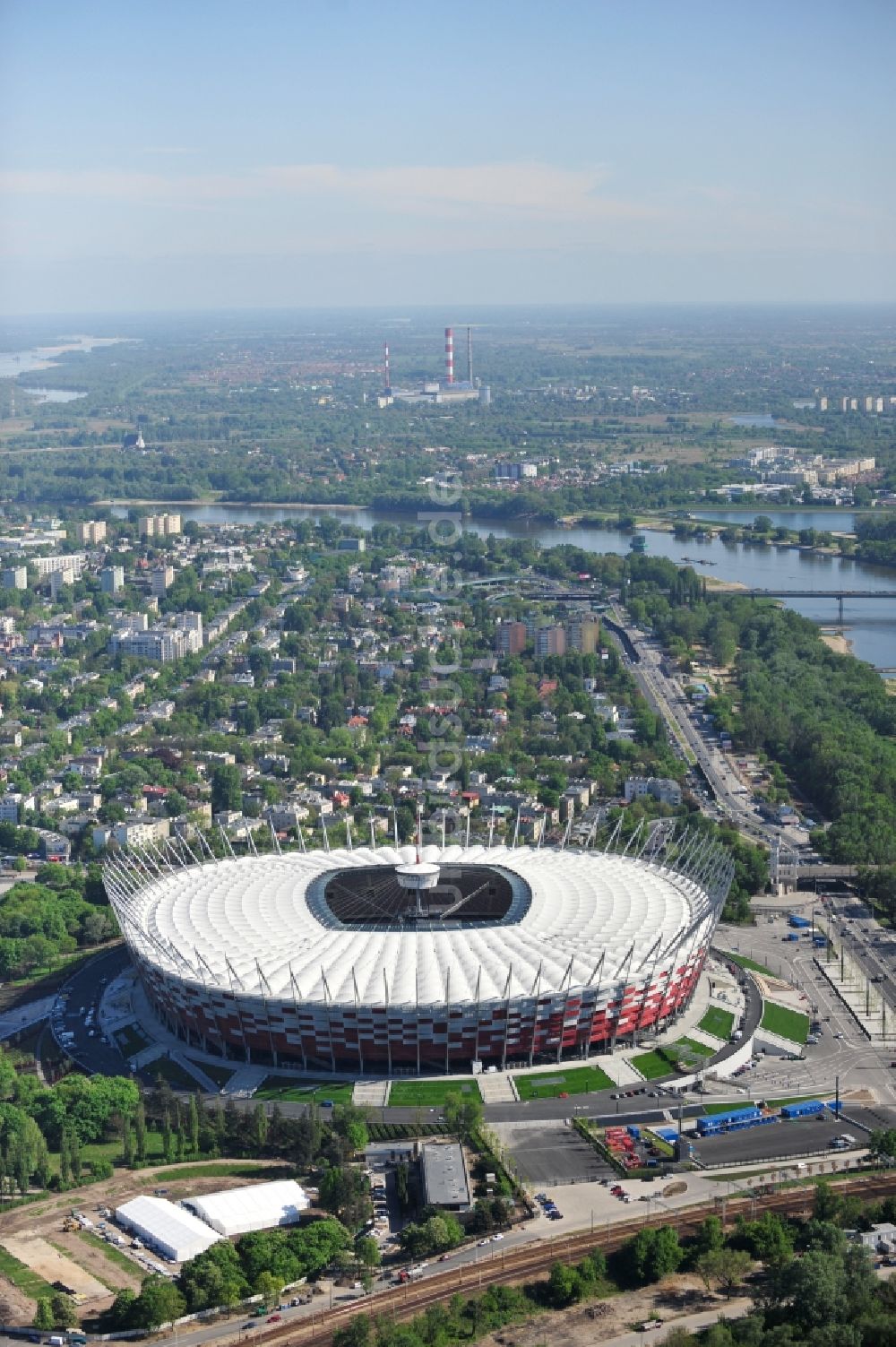 Warschau von oben - National Stadion Warschau / Warszawa - soccer stadium vor dem Start der Fußball- Europameisterschaft EM 2012