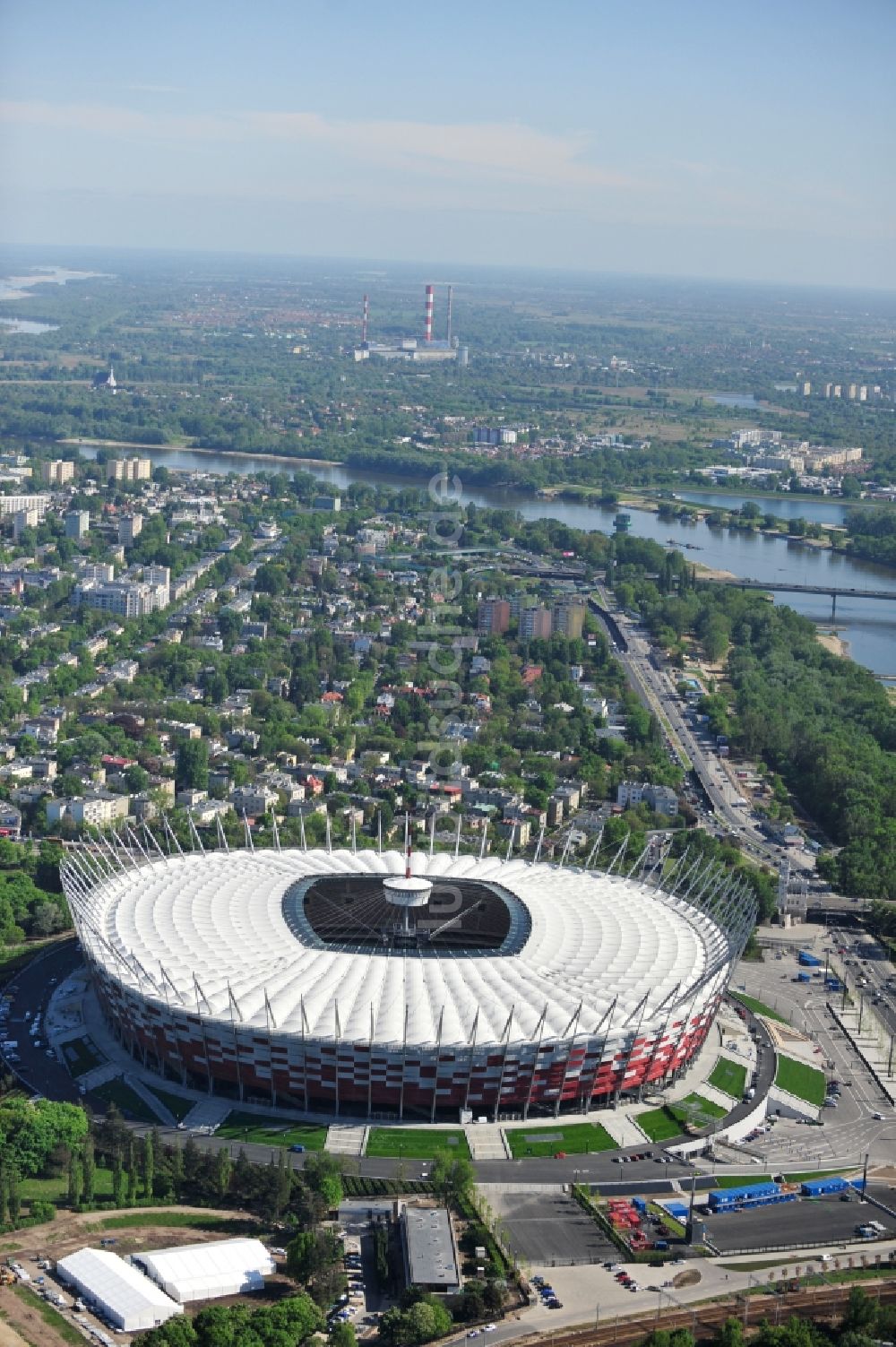 Warschau aus der Vogelperspektive: National Stadion Warschau / Warszawa - soccer stadium vor dem Start der Fußball- Europameisterschaft EM 2012