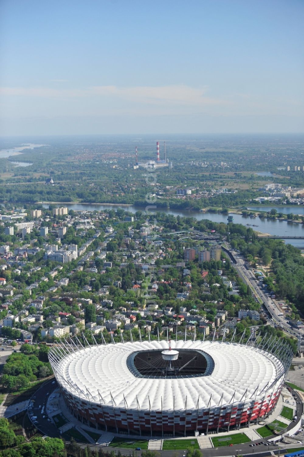 Luftbild Warschau - National Stadion Warschau / Warszawa - soccer stadium vor dem Start der Fußball- Europameisterschaft EM 2012