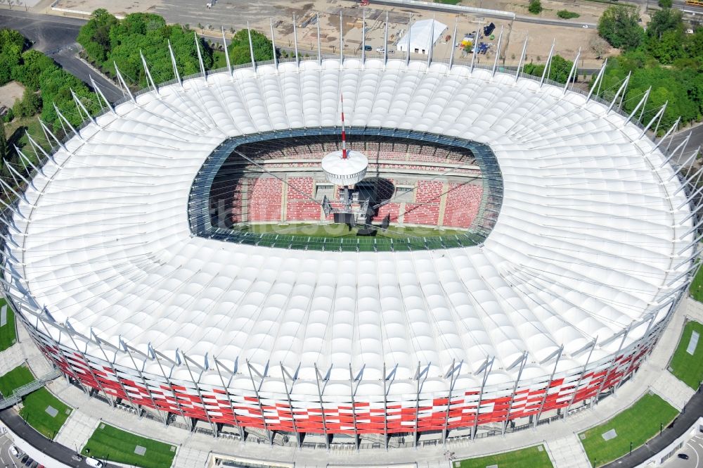 Warschau aus der Vogelperspektive: National Stadion Warschau / Warszawa - soccer stadium vor dem Start der Fußball- Europameisterschaft EM 2012