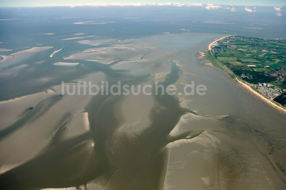 Cuxhaven von oben - Nationalpark Hamburgisches Wattenmeer im Bundesland Niedersachse