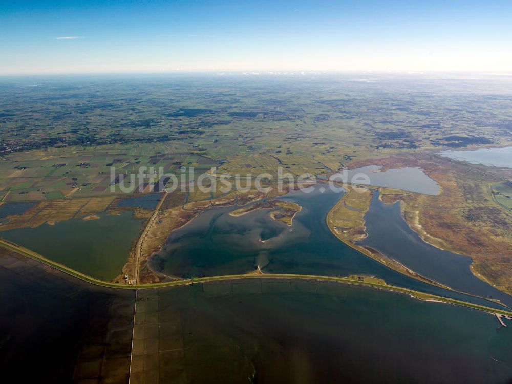 Beltringharder Koog von oben - Nationalpark Schleswig-Holsteinisches Wattenmeer vor dem Beltringharder Koog