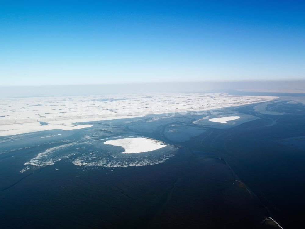 Luftbild Schleswig-Holstein - Nationalpark Schleswig-Holsteinisches Wattenmeer im Winter