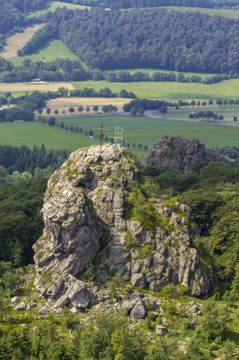 Luftbild Olsberg - Naturdenkmal - Fels - Formation Bruchhauser Steine bei Olsberg in Nordrhein-Westfalen